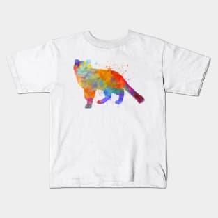 curl american cat in watercolor Kids T-Shirt